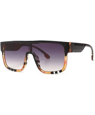 Square Square Sunglasses for Men Oversized One-piece Women Sunglasses Designer Goggle Shades - CF196YUNAGK $24.95