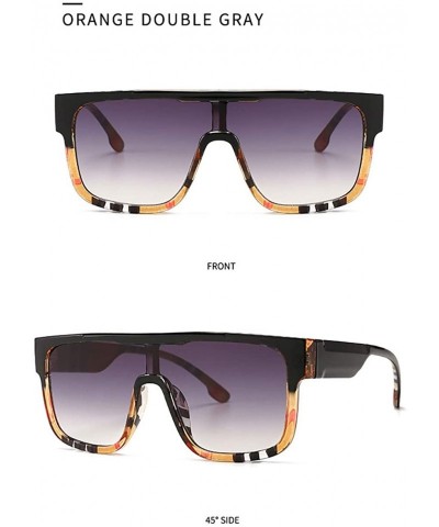 Square Square Sunglasses for Men Oversized One-piece Women Sunglasses Designer Goggle Shades - CF196YUNAGK $12.15