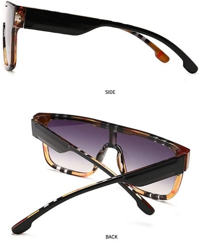 Square Square Sunglasses for Men Oversized One-piece Women Sunglasses Designer Goggle Shades - CF196YUNAGK $12.15