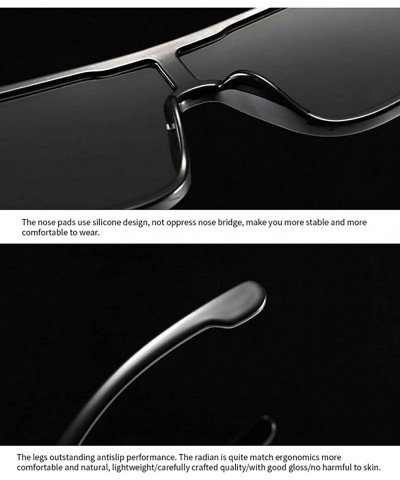 Square Square Sunglasses for Men Oversized One-piece Women Sunglasses Designer Goggle Shades - CF196YUNAGK $12.15