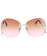 Oversized Women Elegant Oversized UV400 Sunglasses Lady Party Prom Travel Glasses Goggle - Brown Pink - CN182W5SW7C $11.84