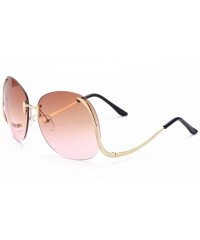 Oversized Women Elegant Oversized UV400 Sunglasses Lady Party Prom Travel Glasses Goggle - Brown Pink - CN182W5SW7C $11.84