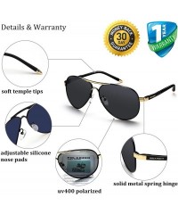 Aviator Polarized Aviator Sunglasses for Men Women Metal Flat Top Sunglasses lightweight Driving UV400 Outdoor 58mm - C918UOE...