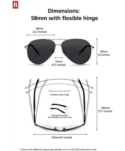 Aviator Polarized Aviator Sunglasses for Men Women Metal Flat Top Sunglasses lightweight Driving UV400 Outdoor 58mm - C918UOE...