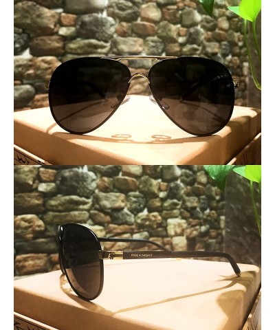 Aviator Polarized Aviator Sunglasses for Men Women Metal Flat Top Sunglasses lightweight Driving UV400 Outdoor 58mm - C918UOE...