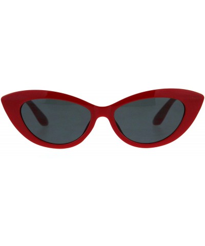 Oval Classy Designer Fashion Sunglasses Womens Oval Cateye Shades - Red (Black) - CY18DAU2DM0 $20.62