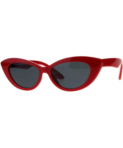 Oval Classy Designer Fashion Sunglasses Womens Oval Cateye Shades - Red (Black) - CY18DAU2DM0 $8.80