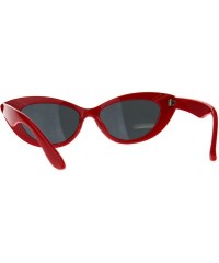 Oval Classy Designer Fashion Sunglasses Womens Oval Cateye Shades - Red (Black) - CY18DAU2DM0 $8.80