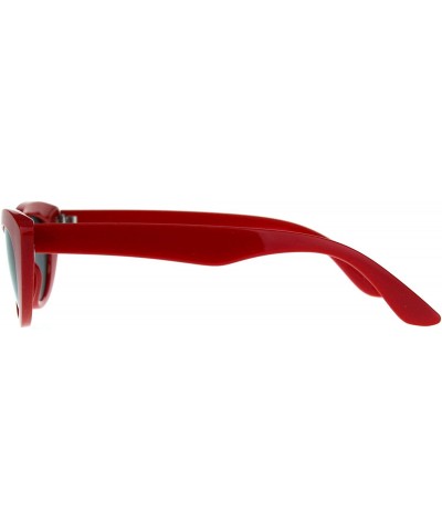 Oval Classy Designer Fashion Sunglasses Womens Oval Cateye Shades - Red (Black) - CY18DAU2DM0 $8.80