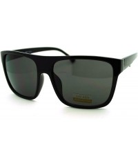 Oversized All Black Oversized Flat Top Hip Hop Gangster Mob Manly Sunglasses - CC11HV9P9SD $18.85