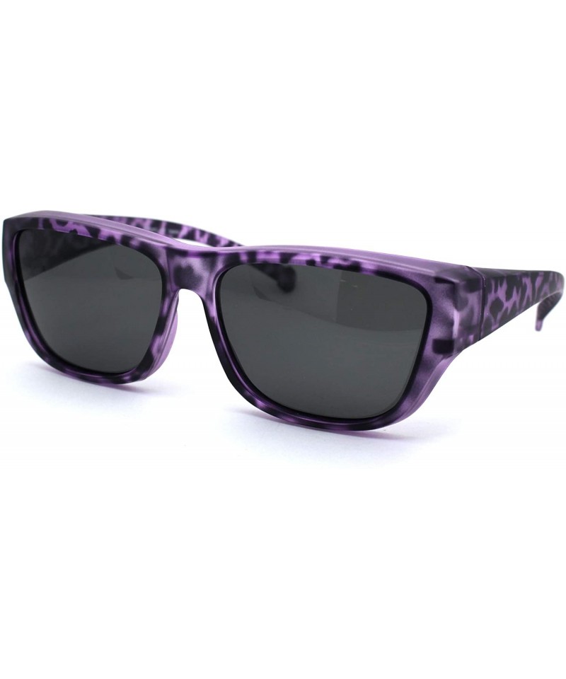 Rectangular Anti-reflective Polarized Lens Fit Over Rectangular Plastic Sunglasses - Purple Tortoise Black - C018ZTAH9W3 $27.23