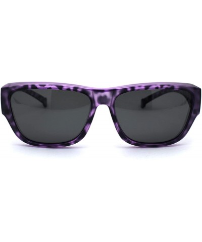 Rectangular Anti-reflective Polarized Lens Fit Over Rectangular Plastic Sunglasses - Purple Tortoise Black - C018ZTAH9W3 $14.50