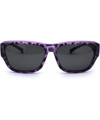 Rectangular Anti-reflective Polarized Lens Fit Over Rectangular Plastic Sunglasses - Purple Tortoise Black - C018ZTAH9W3 $27.23