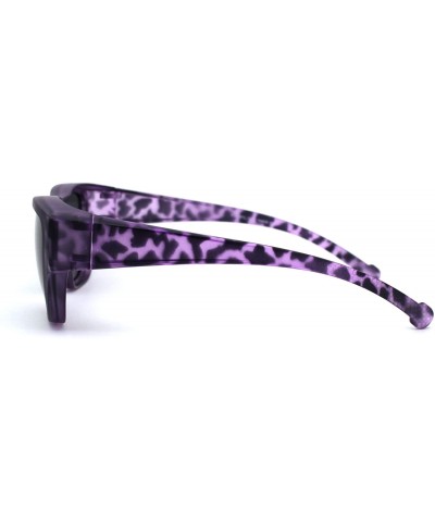 Rectangular Anti-reflective Polarized Lens Fit Over Rectangular Plastic Sunglasses - Purple Tortoise Black - C018ZTAH9W3 $14.50