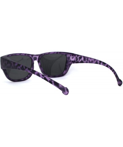 Rectangular Anti-reflective Polarized Lens Fit Over Rectangular Plastic Sunglasses - Purple Tortoise Black - C018ZTAH9W3 $14.50