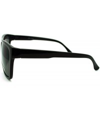 Oversized All Black Oversized Flat Top Hip Hop Gangster Mob Manly Sunglasses - CC11HV9P9SD $18.85
