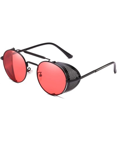 Round Sunglasses Steampunk Vintage Colored - Black - C918SRC08CM $10.30