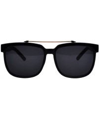 Square Lovers Sunglasses Big Sizes Frame Cool Metal Connect The Lens 55mm - Black/Black - CW11AQ7S89N $18.37
