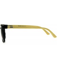 Rectangular Mens Bamboo Wood Oversize Rectangular Horn Rim Sunglasses - Matte Black - CP180UMHYKE $13.17