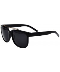 Square Lovers Sunglasses Big Sizes Frame Cool Metal Connect The Lens 55mm - Black/Black - CW11AQ7S89N $18.37