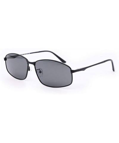 Aviator Polarized Sport Mens Sunglasses Metal Frame Driving Shades 100% UV protection - Black - CU18RYXZ2I4 $11.98