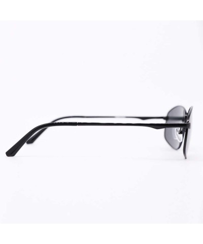 Aviator Polarized Sport Mens Sunglasses Metal Frame Driving Shades 100% UV protection - Black - CU18RYXZ2I4 $11.98