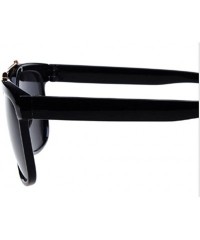 Square Lovers Sunglasses Big Sizes Frame Cool Metal Connect The Lens 55mm - Black/Black - CW11AQ7S89N $18.37
