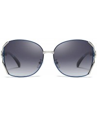 Semi-rimless Women's Square Metal Polarized HD Sunglasses with Vented Temple 100% UV Protection - B - CR198OE7IGL $18.19