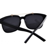 Square Lovers Sunglasses Big Sizes Frame Cool Metal Connect The Lens 55mm - Black/Black - CW11AQ7S89N $18.37