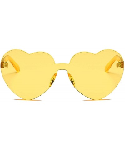 Oversized Women Fashion Heart-Shaped Shades Sunglasses Integrated UV Candy Colored Glasses - D - CT190OHRGNO $8.72