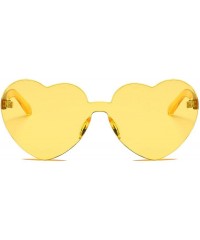 Oversized Women Fashion Heart-Shaped Shades Sunglasses Integrated UV Candy Colored Glasses - D - CT190OHRGNO $8.72