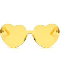 Oversized Women Fashion Heart-Shaped Shades Sunglasses Integrated UV Candy Colored Glasses - D - CT190OHRGNO $8.72