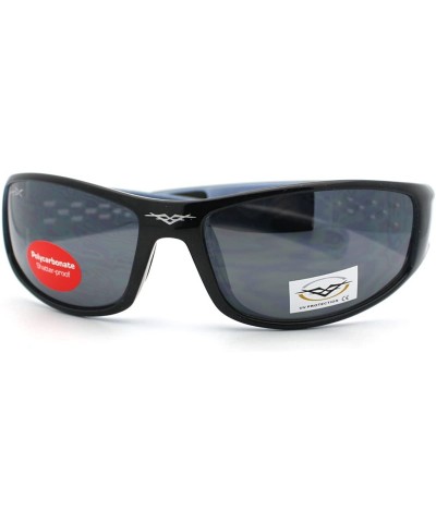 Oval Mens Sports Sunglasses Oval Frame Active Fashion Eyewear - Black/Blue - C311CCKIA5T $18.18