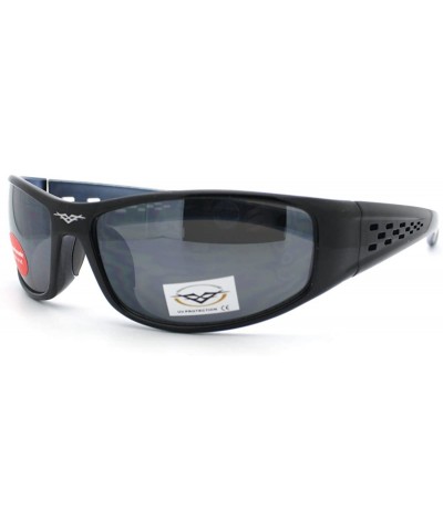 Oval Mens Sports Sunglasses Oval Frame Active Fashion Eyewear - Black/Blue - C311CCKIA5T $8.73