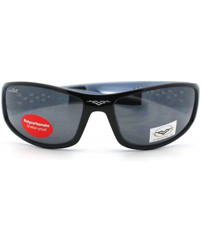 Oval Mens Sports Sunglasses Oval Frame Active Fashion Eyewear - Black/Blue - C311CCKIA5T $8.73