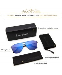 Oversized Rimless Mirrored Sunglasses Fashion Oversized for Women Men COS1113 - C4-blue - CS18W4Y2M5W $15.93