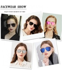Oversized Rimless Mirrored Sunglasses Fashion Oversized for Women Men COS1113 - C4-blue - CS18W4Y2M5W $15.93