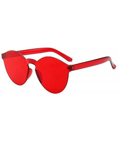 Round Unisex Fashion Candy Colors Round Outdoor Sunglasses Sunglasses - Red - CH199HW6X96 $33.19