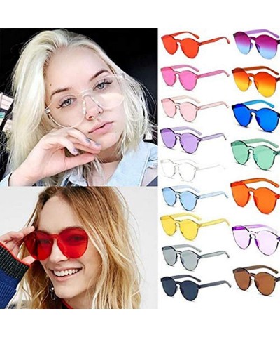 Round Unisex Fashion Candy Colors Round Outdoor Sunglasses Sunglasses - Red - CH199HW6X96 $18.22