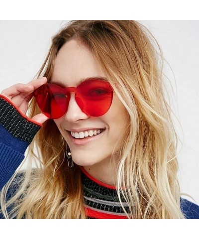 Round Unisex Fashion Candy Colors Round Outdoor Sunglasses Sunglasses - Red - CH199HW6X96 $18.22