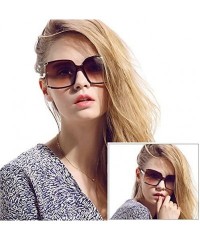 Shield Women's Oversized Sunglasses New Fashion Square Frame Sunnies Eyewear Metal Sunglasses - Brown - CE11YERRT15 $11.92