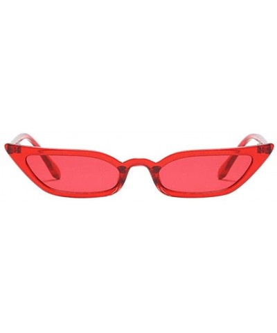 Semi-rimless Sunglasses for Women - Vintage Cat Eye Sunglasses Retro Small Frame UV400 Eyewear Fashion Ladies - Red - CY18D8W...