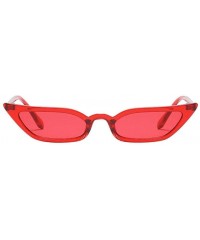 Semi-rimless Sunglasses for Women - Vintage Cat Eye Sunglasses Retro Small Frame UV400 Eyewear Fashion Ladies - Red - CY18D8W...