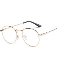 Square Men Glasses Frame Women Eyeglasses Frame Vintage Round Clear Lens Glasses Optical Spectacle Frame - Gold - C1194ODZO44...