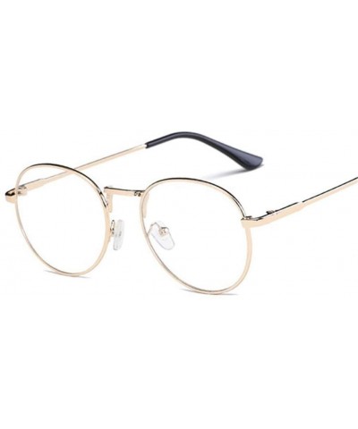 Square Men Glasses Frame Women Eyeglasses Frame Vintage Round Clear Lens Glasses Optical Spectacle Frame - Gold - C1194ODZO44...
