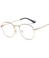 Square Men Glasses Frame Women Eyeglasses Frame Vintage Round Clear Lens Glasses Optical Spectacle Frame - Gold - C1194ODZO44...