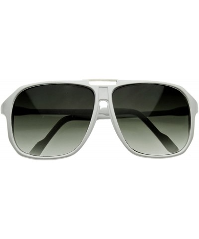 Aviator Keyhole Plastic Square Aviators Sunglasses (White) - CA116Q2LBX3 $10.29