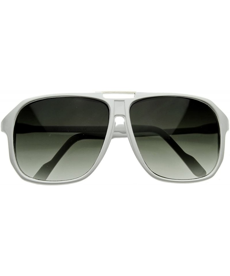 Aviator Keyhole Plastic Square Aviators Sunglasses (White) - CA116Q2LBX3 $19.79