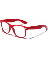 Oversized Iconic Square Non-Prescription Clear Lens Retro Fashion Nerd Glasses Men Women - Red - C512NUGIBVM $10.47