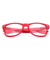 Oversized Iconic Square Non-Prescription Clear Lens Retro Fashion Nerd Glasses Men Women - Red - C512NUGIBVM $10.47